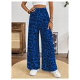 thumbnail image 4 of Pantalones SweetyRocks con estampado de leopardo, cintura alta, pierna ancha, azul, mujer, 4 of 6