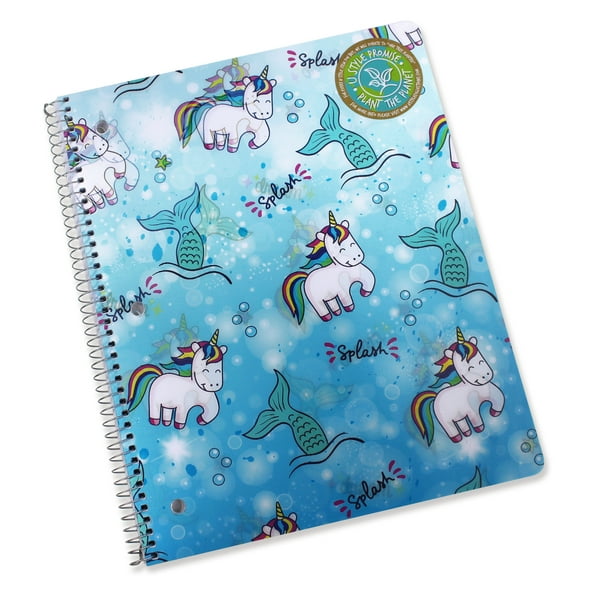 U Style Unicorn Magic Notebook, Wide Ruled, 1 Subject, 80 Sheets, Blue