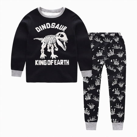 Xudanell Clothes Boys 2 Pack Toddler Clothes Cotton Outfit Size 3-8T (Black 7-8 Years)