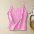 thumbnail image 2 of Womens Cotton Linen Camisole Top Spaghetti Strap Loose Tank Sleeveless Summer Casual Wear, 2 of 8