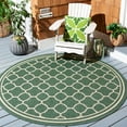 thumbnail image 2 of SAFAVIEH Courtyard Alina Geometric Quatrefoil Indoor/Outdoor Area Rug, Dark Green/Beige, 6'7" x 6'7" Round, 2 of 12