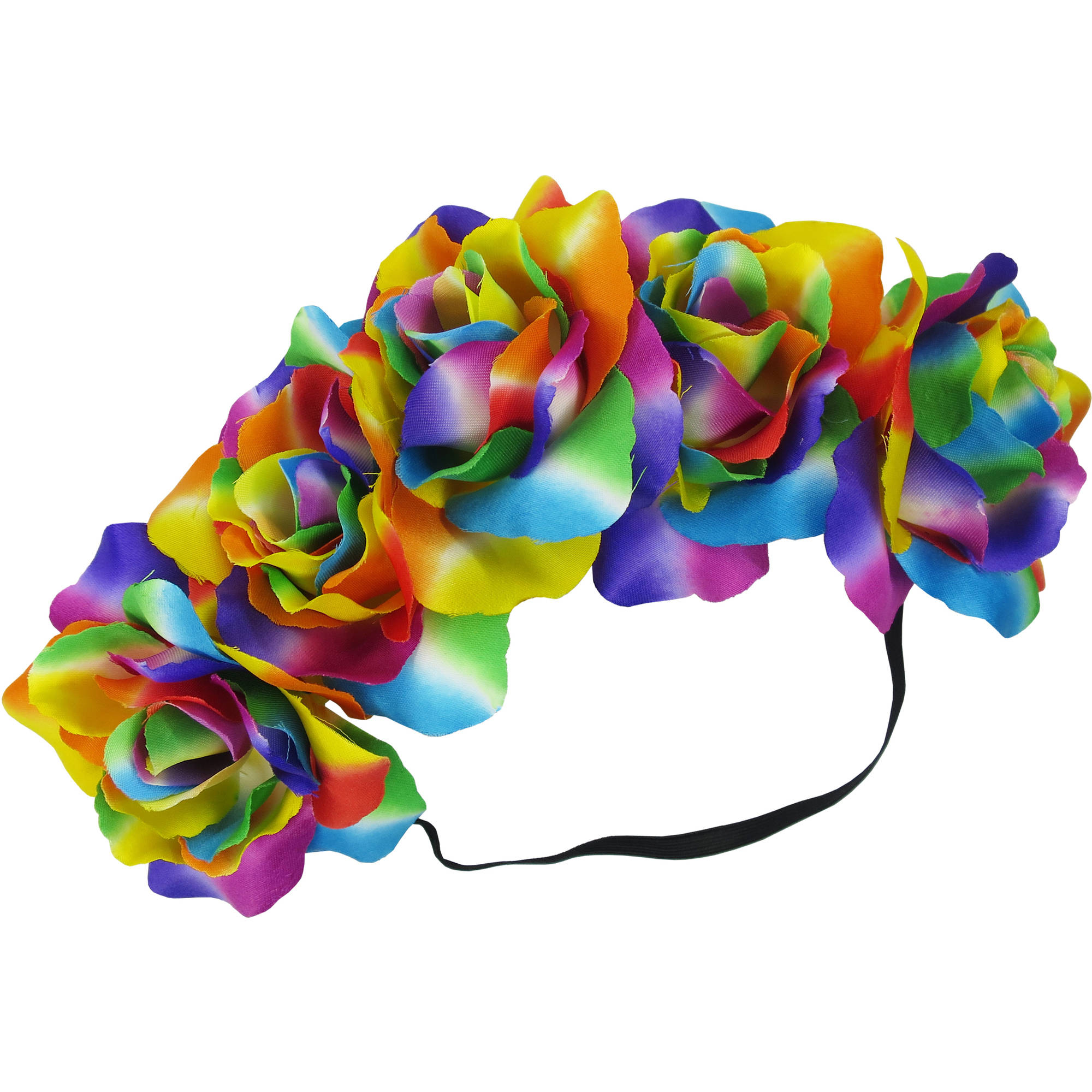 Way to Celebrate Halloween Rainbow Flower Headband, Multi colored Hair