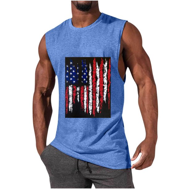 Mens Summer Surf Beach Tank Top Large Size Casual Breathable Sleeveless Top Loose Print Tank Top Man Shirt L