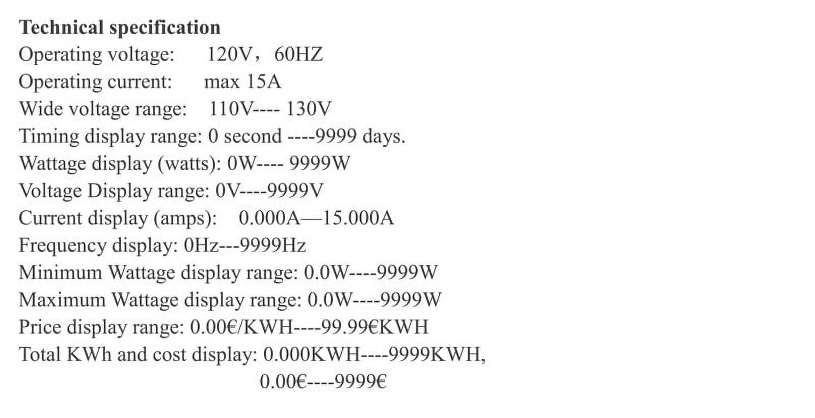 Digital Power Monitor Meter Usage Energy Watt Amp Volt KWh Electricity