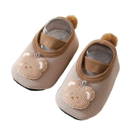

Journey Baby s First Walk Shoes Thin Mesh Upper Anti-Slip Slip-on Shoes for Toddler(Brown 12cm)