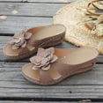thumbnail image 5 of Modisza Women Orthopedic Wedge Floral Sandals Wide Width Comfortable Beach Slides Summer Dressy Slippers Walking Shoes size 9.5 Brown, 5 of 7