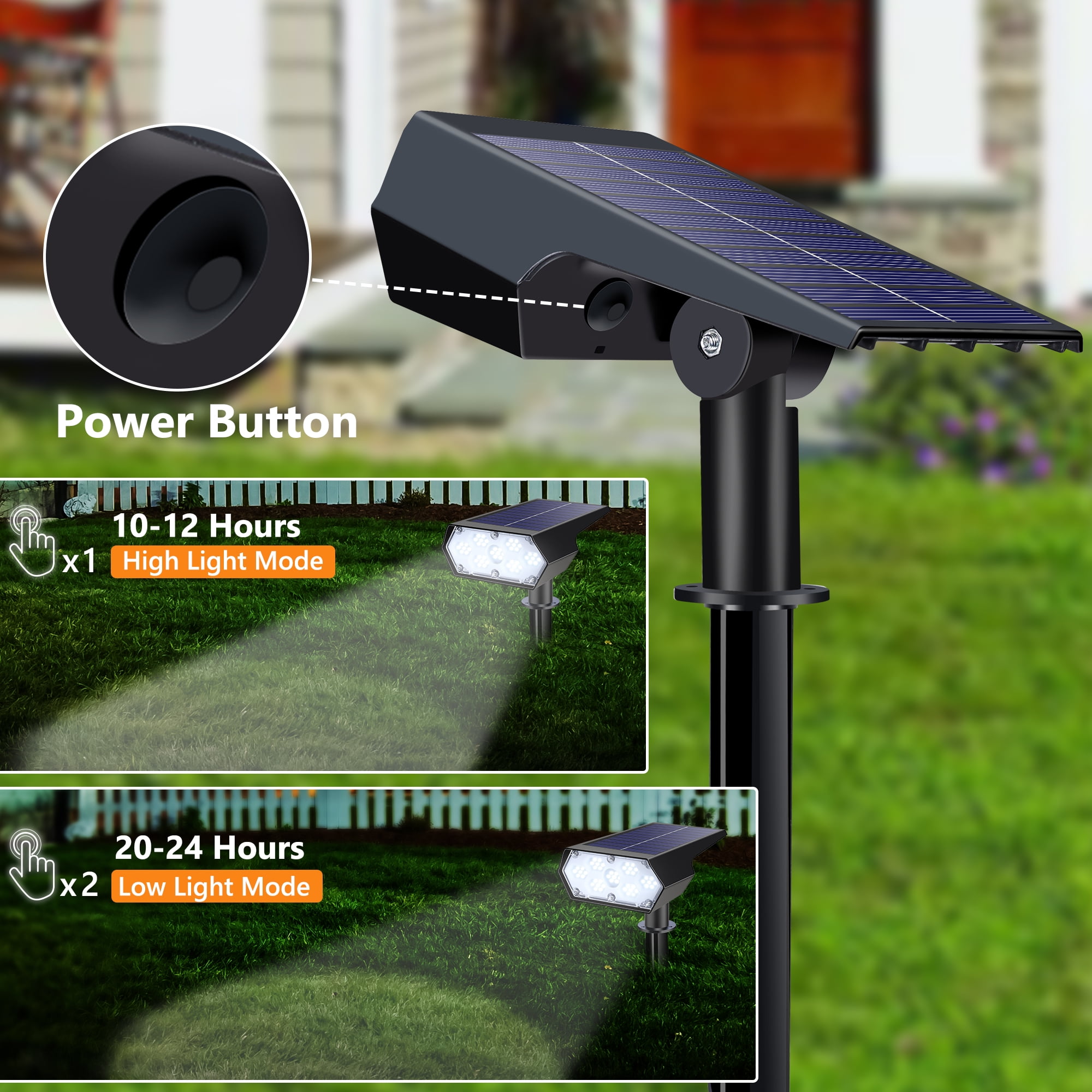 Toodour Solar Lights Outdoor, 4 Pack 49 LED Super Bright Solar Spot Lights with 2 Lighting Mode, Waterproof Solar Powered Landscape Spotlights for Garden Yard Patio Walkway Outdoor Decor, White