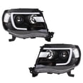 thumbnail image 5 of 2 Pcs Headlights Assembly Set Black Smoked Led Tube Projector Left Right Headlamps Fit for Toyota Tacoma 2005-2011, 5 of 6