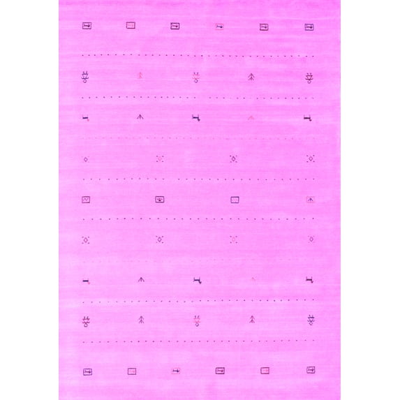 Ahgly Company Indoor Rectangle Solid Purple Modern Area Rugs, 8' x 10'