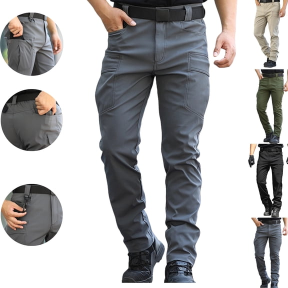 LEKWK Cargo Work Pants Men Slim Fit Stretch Fabric Cargo Pants Lightweight Pants Durable Construction Pants for Work Outdoor and Travel