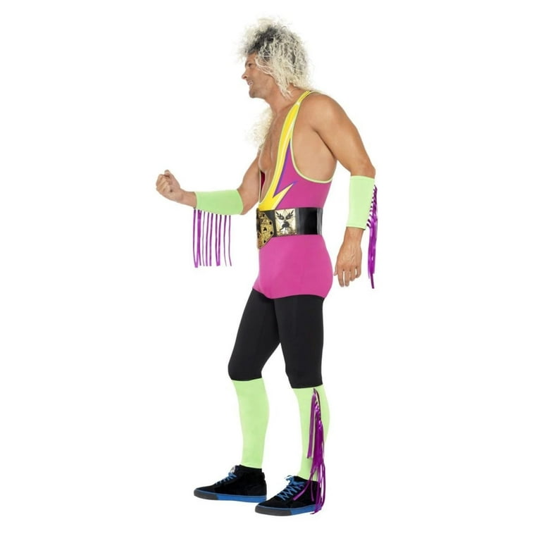 Retro Wrestler Costume Adult Pink Retro Wrestler Costume Adult Pink