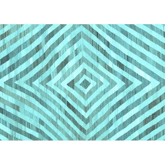 Ahgly Company Indoor Rectangle Southwestern Light Blue Country Area Rugs, 2' x 4'