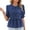 Dark Blue97, variant on Workout Tops for Women Solid Denim Peplum Blouse, Crew Neck Front Three Bow Tie Puff Short Sleeve Flowy Pullover Shirt, Cute Babydoll Jean Top Short Sleeve Shirts for Women