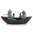 thumbnail image 4 of Rowboat Picnic Frogs Verdigris Green Metal Garden Sculpture, 4 of 4