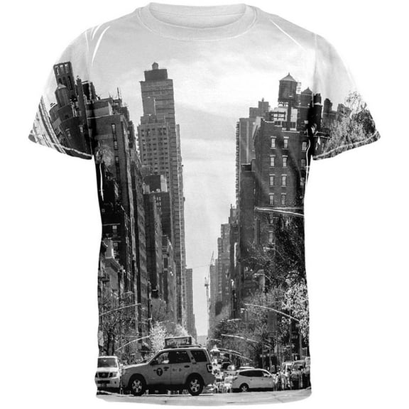 NYC Street All Over Adult T-Shirt - 2X-Large