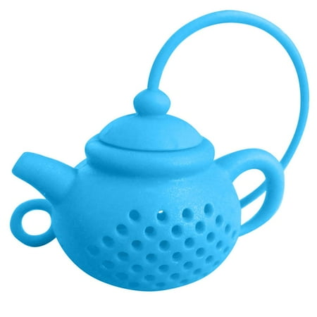 

HZEWLS Teapot Shape Tea Strainer Silicone Tea Bags Infuser Leaf Filter Diffuser (Blue)