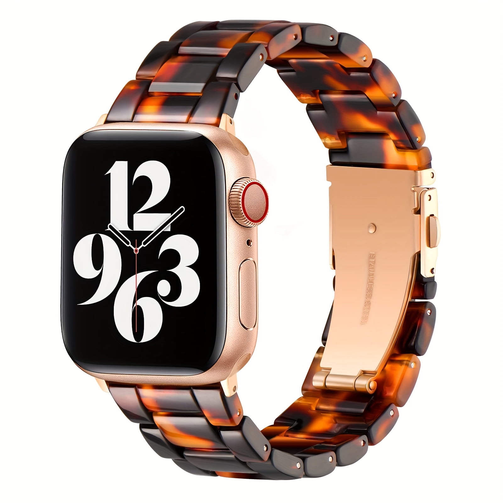 Apple Watch Band 38mm 40mm 41mm 42mm 44mm 45mm 49mm Compatible with Series Ultra SE 9 8 7 6 5 4 3 2 1, Thin Light Resin Strap with Stainless Steel Buckle for Women Men