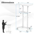 thumbnail image 3 of Costway 1 PCS Pupitre Mobile avec Plateau de Rangement Inclinable Verrouillable Blanc, 3 of 10