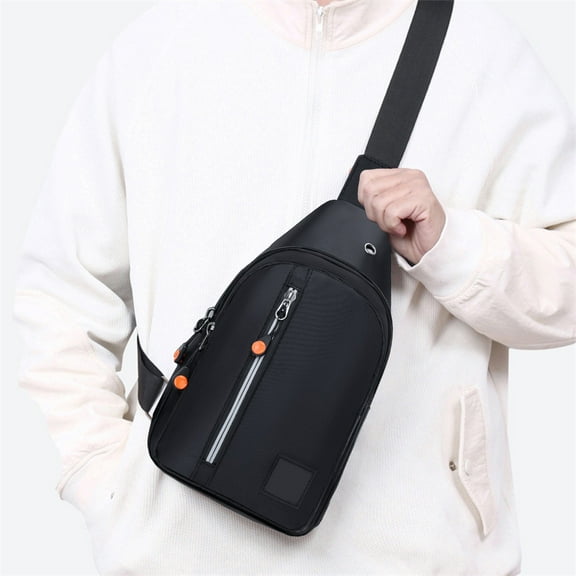Bolso olera pequeño tipo olera para el pecho, hombro, olera, bolso de para hombres, mujeres y niños, con orificio para auriculares.