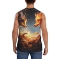 thumbnail image 4 of Uemuo Red And Gray Flame Fox Pattern Men's Sleeveless T-Shirt,Muscle Athletic Tank Top, Moisture-wicking Quick-dry Breathable Classic Tee Top for Gym Run Outdoor Sports-, 4 of 8