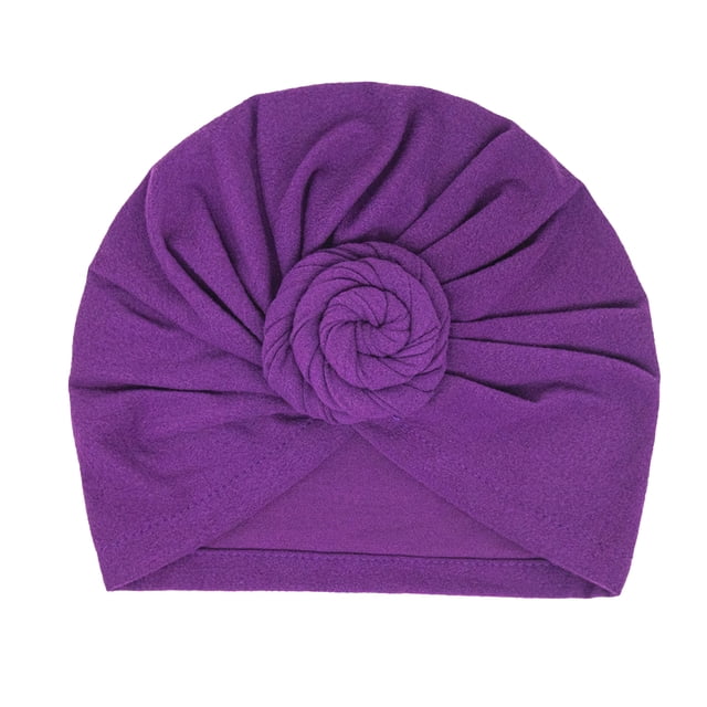Turban Noeud Intérieur Hijab Front Couleur Unie Qui Est Résistant à l'Usure Style Simple Stretch Foulard Plissé Chapeau Universel Mariage Violet