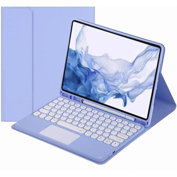 Funda con teclado táctil para Samsung Galaxy Tab S8/Tab S7 de 11 pulgadas (modelo SM-X700/X706/T870/T875/T878), con portalápices, teclado Bluetooth magnético desmontable