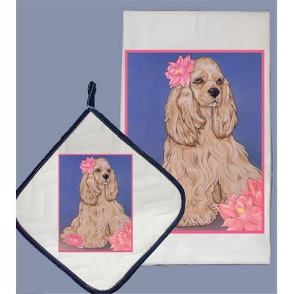Pipsqueak Productions DP917 Cocker Spaniel Dish Towel And Pot Holder Set