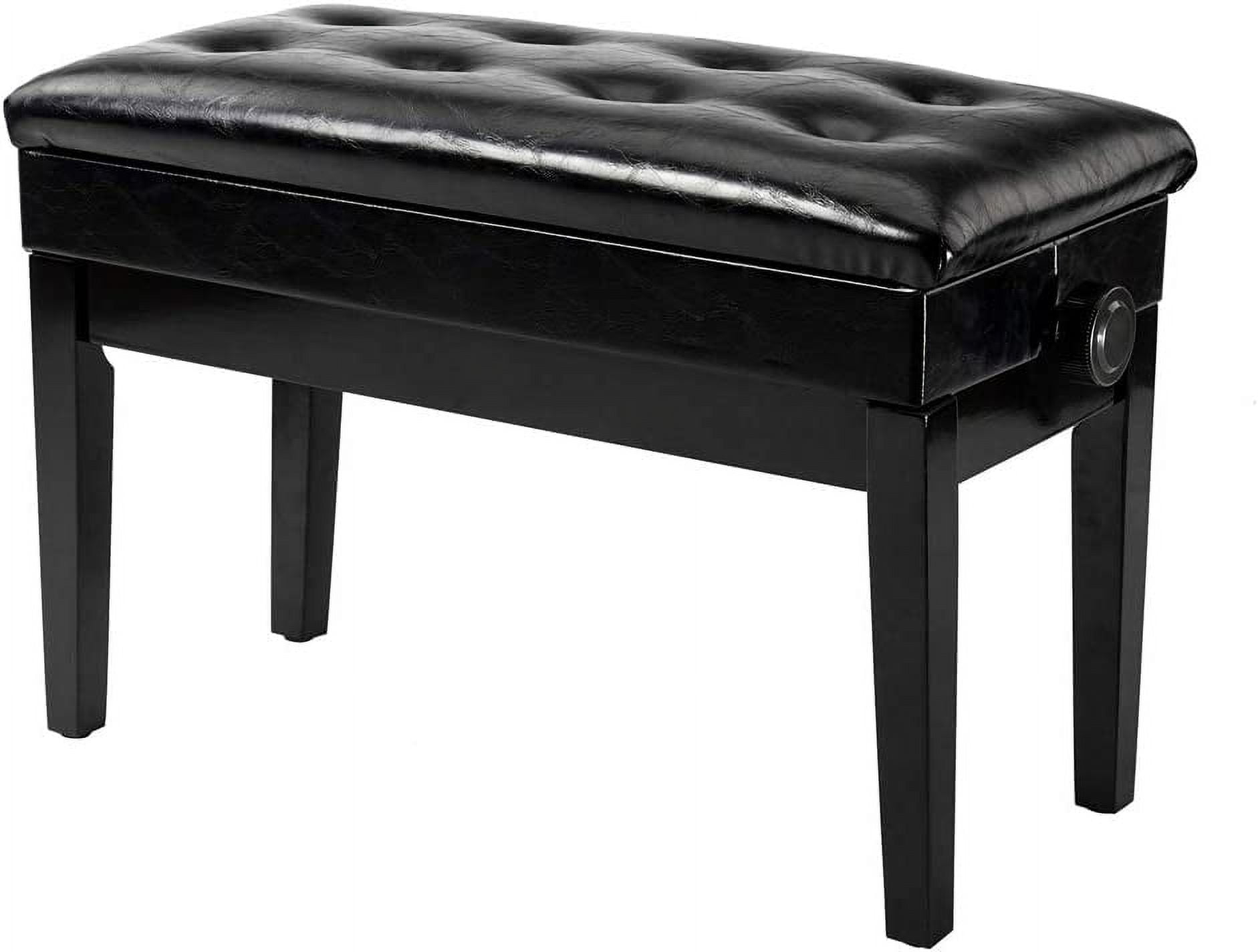 Giantex Padded Piano Bench with Storage Duet Seat Solid Wooden Legs Brown Walmart