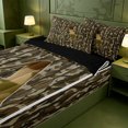 thumbnail image 3 of meiyoeat Rustic Hunting Camo Zipper Twin Comforter Sets with Fitted Sheet and 2 Pillowcases For Boys,Green Initial Letter A Zipper Bedding Set For Men,Black Reversible,4-Piece, 3 of 7