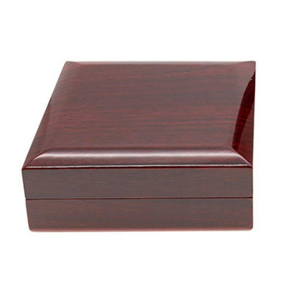 QccHieUs Luxury LED Light Necklace Gift Box Keepsake Trinket Organizer Wood Jewelry Display Case for Christmas Engagement Propose Anniversary Wedding