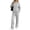 A Gray, variant on Hoodie Dqueduo Women's Fashion Solid Color Long Sleeve Hooded Zip Up Top And Elastic Waist Pocket Pants Set, Sizes S-XXXL