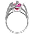 thumbnail image 2 of 14k White Gold Natural Pink Topaz Ring Oval 14x10mm Diamond Accent, 3/4 inch wide, size 5, 2 of 4