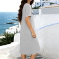 thumbnail image 6 of LYEAA Sleepwear for Women Plus Size Soft Short Sleeve Nightgowns Crewneck Night Shirts Comfy Home Dress, 6 of 6