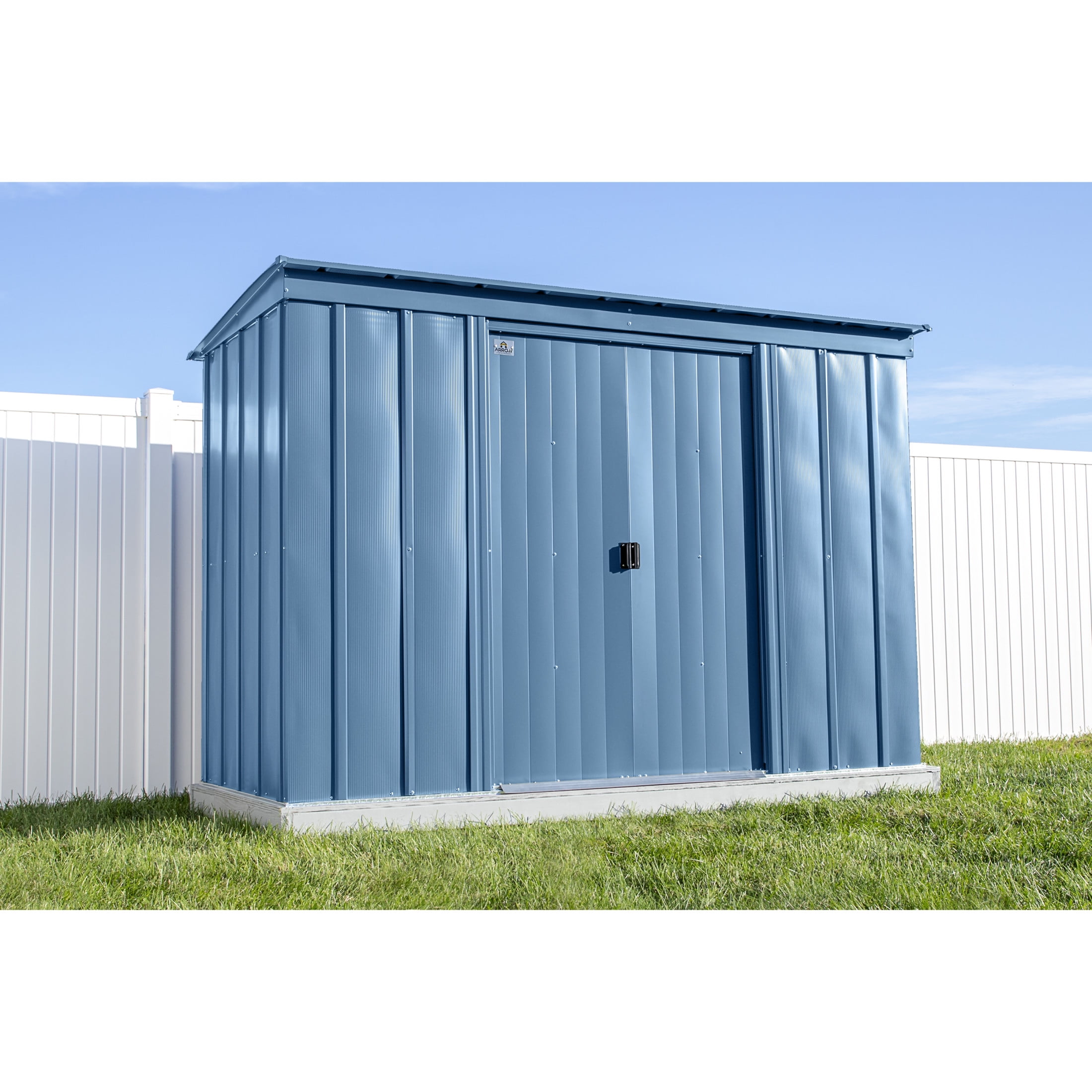 Arrow Classic 10 x 4 x 6 ft Blue Grey Steel Storage Shed