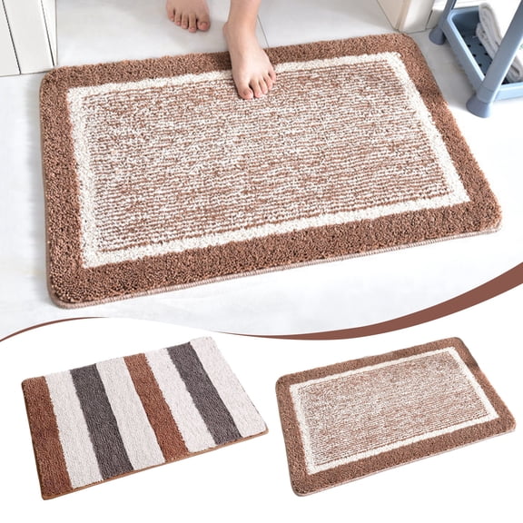 Memory Foam Bath Mat with Cobblestone Design, Super Soft & Quick-Dry Bathroom Rugs, Machine Washable Non-Slip Absorbent Floor Mat for Bathroom Shower Tub, 16x24 Inch, Orange by PALIFEUR