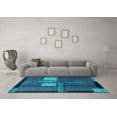 thumbnail image 3 of Ahgly Company Indoor Rectangle Abstract Light Blue Modern Area Rugs, 3' x 5', 3 of 4
