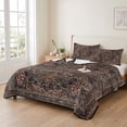 thumbnail image 2 of King Quilt Set 96''x106'', Retro Boho Lightweight Bedspread Coverlet Set with 2 Pillow Shams, Modern Geometric Abstract Art Breathable All Season Quilt Bedding for Bedroom/Guest Room, 2 of 9