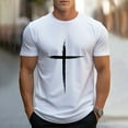 thumbnail image 2 of APEXFWDT Men's Faith Cross Graphic Tee Shirt Short Sleeve Crewneck Cross Believe Printed T Shirts Casual Fashion Tops Streetwear, 2 of 4