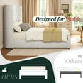 thumbnail image 5 of VanAcc Queen Bed Frame with 49” Upholstered Wingback Headboard, Noise-Free Platform Bed with Steel Frame and Slip-Resistant Edges, White, 5 of 9