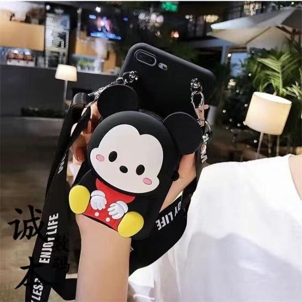 Disney Mickey Sanrio Cinnamoroll oblicuo Span Bag fundas de teléfono para iPhone 13 12 11 Pro Max XR XS MAX X Girl carcasa suave a prueba de golpes Fivean unisex