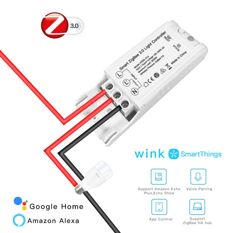 Zigbee 3.0 DIY Smart WiFi Light LED Dimmer Switch/ Switch Remote Control 1/2 Way Switch,Works with Alexa Echo Google home -
