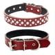 thumbnail image 1 of Collar de perro personalizado de cuero con cristales brillantes y cierre de diamantes de imitación dorados., 1 of 5