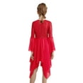thumbnail image 2 of Manyakai Tunique de Danse pour Filles Enfants Jupe en Chiffon Irrégulière Fluide Culte Liturical Robe de Danse Lyrique Rouge 16, 2 of 7