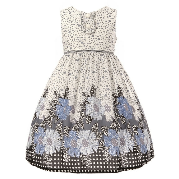 Richie House Girls' Abstract Garden Rain Dress RH0953