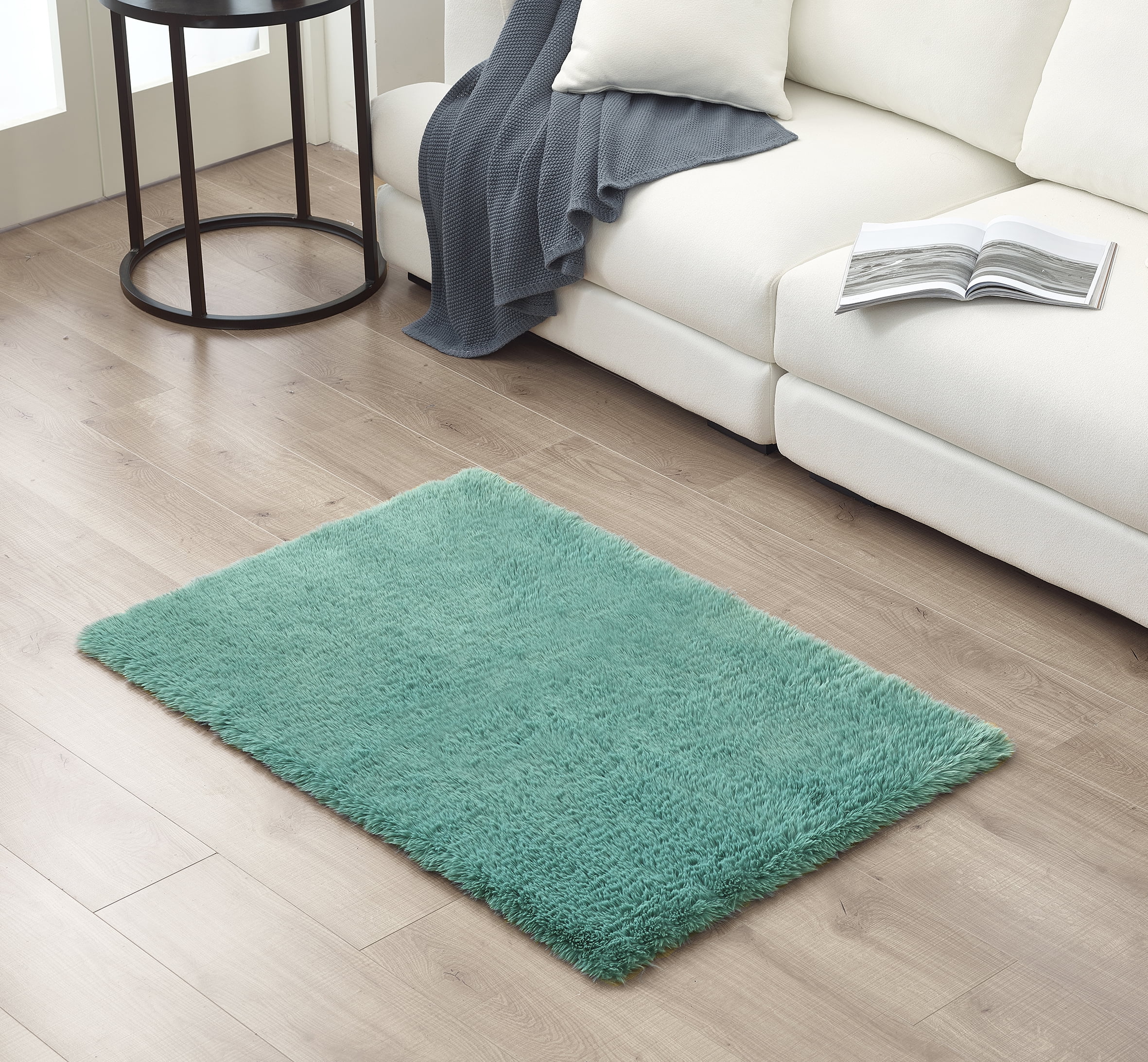 Lanco Green Faux Alpaca Rug , Size 30"x 46" , Premium Ultra Soft Rug for Living Room Bedroom