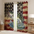 thumbnail image 2 of Manfei Vintage Bass Fish Blackout Curtains, Rustic American Flag Window Curtains Pack of 2 (38x45 Each), Red Navy Beige, 2 of 6