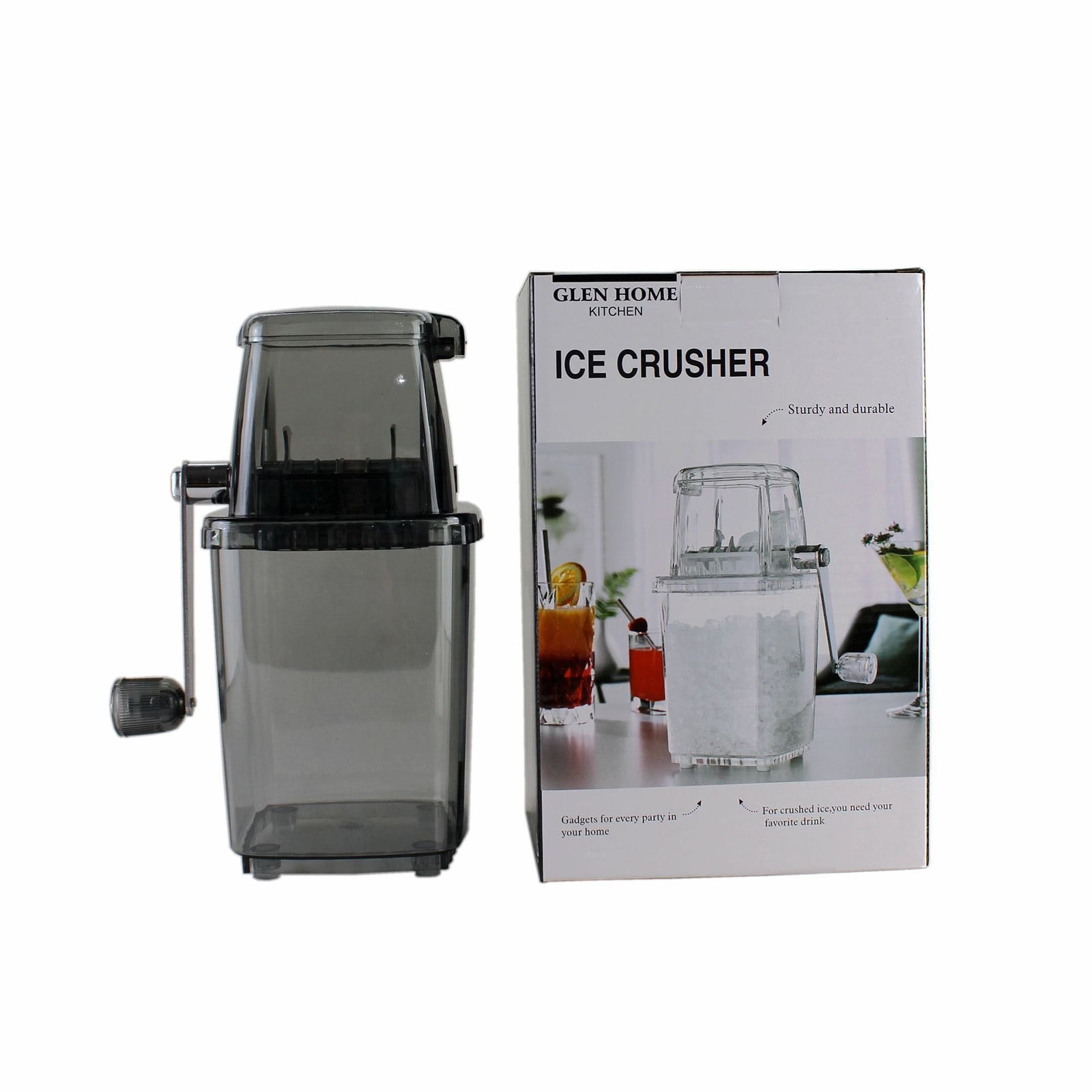 Broyeur à Glace Manuel à Manivelle – Transparent Anti-Rouille – Glace Pilée Rapide Pour Cocktails, Granitas & Cuisine