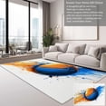 thumbnail image 2 of Basketball Area Rugs, Sports Ink Splash Basketball Carpet, Washable Non Slip Low Pile Soft Rug for Living Room Bedroom Dorm Decor Mat 5x6ft, 2 of 7