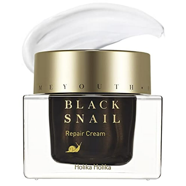 HOLIKA HOLIKA Prime Crème Réparatrice à la Bave d'Escargot Noire pour Jeunes Extrait de Sécrétion d'Escargot 70 pour Production de Collagène Hydratant Intensif Repulpant les Ridules Sans Cruauté 169oz