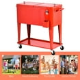 thumbnail image 6 of Costway 80-quart Cooler Beer Cart Outdoor Entertaining Rolling Party Steel Bar Bistro, 6 of 10